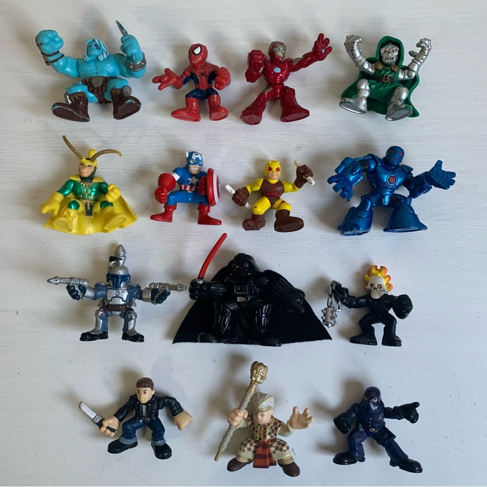 Hasbro Playskool Heroes Lot of 14 Figures Marvel Star Wars Indiana Jones GI Joe